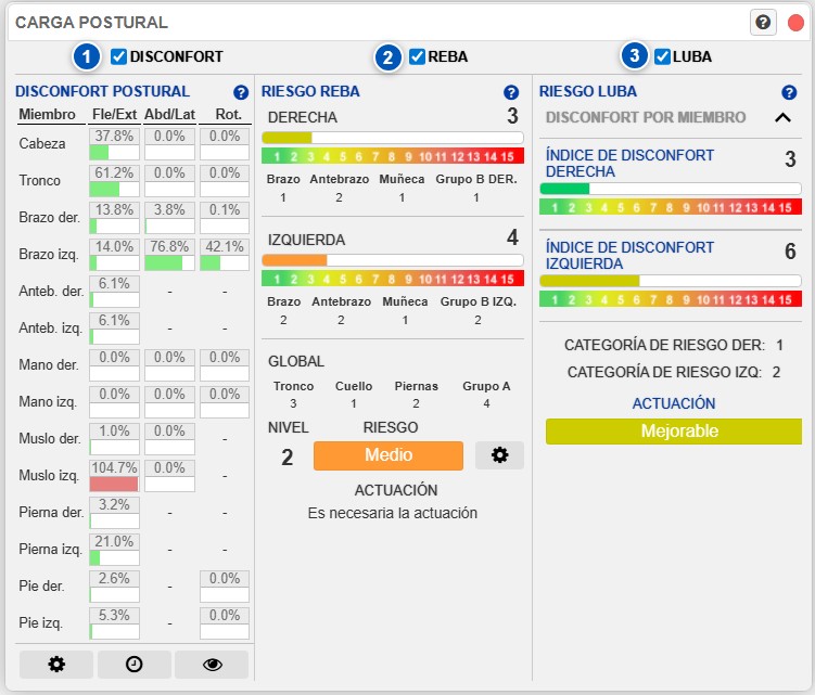 Cuadro de carga postural
