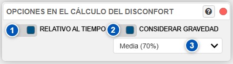 Opciones en el cálculo del disconfort