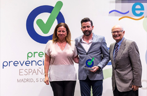 ERGONAUTAS GANA EL PREMIO A LA INVESTIGACIÓN PREVENCIONAR 2018 - José Antonio Diego Más recoge el premio